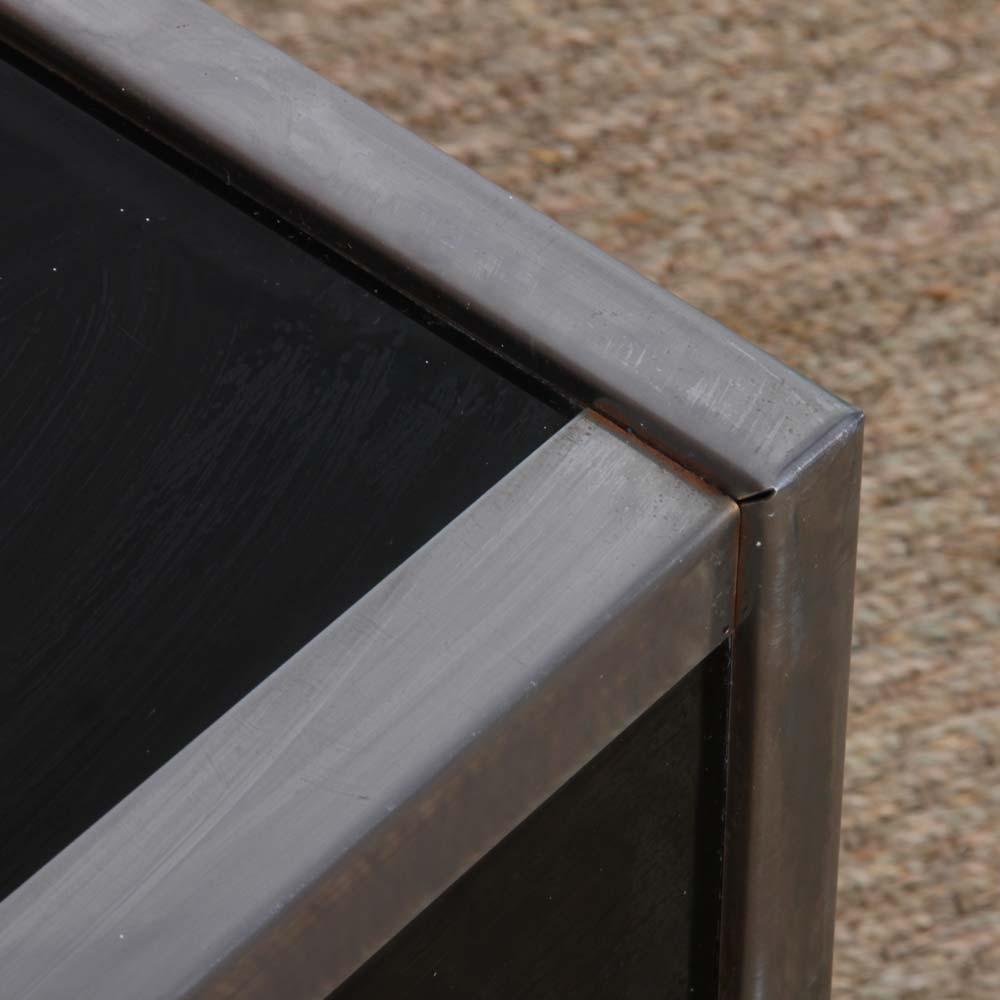 Metal Square coffee table in the Willy Rizzo style, 1970s For Sale