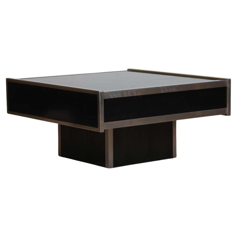 Square coffee table in the Willy Rizzo style, 1970s For Sale