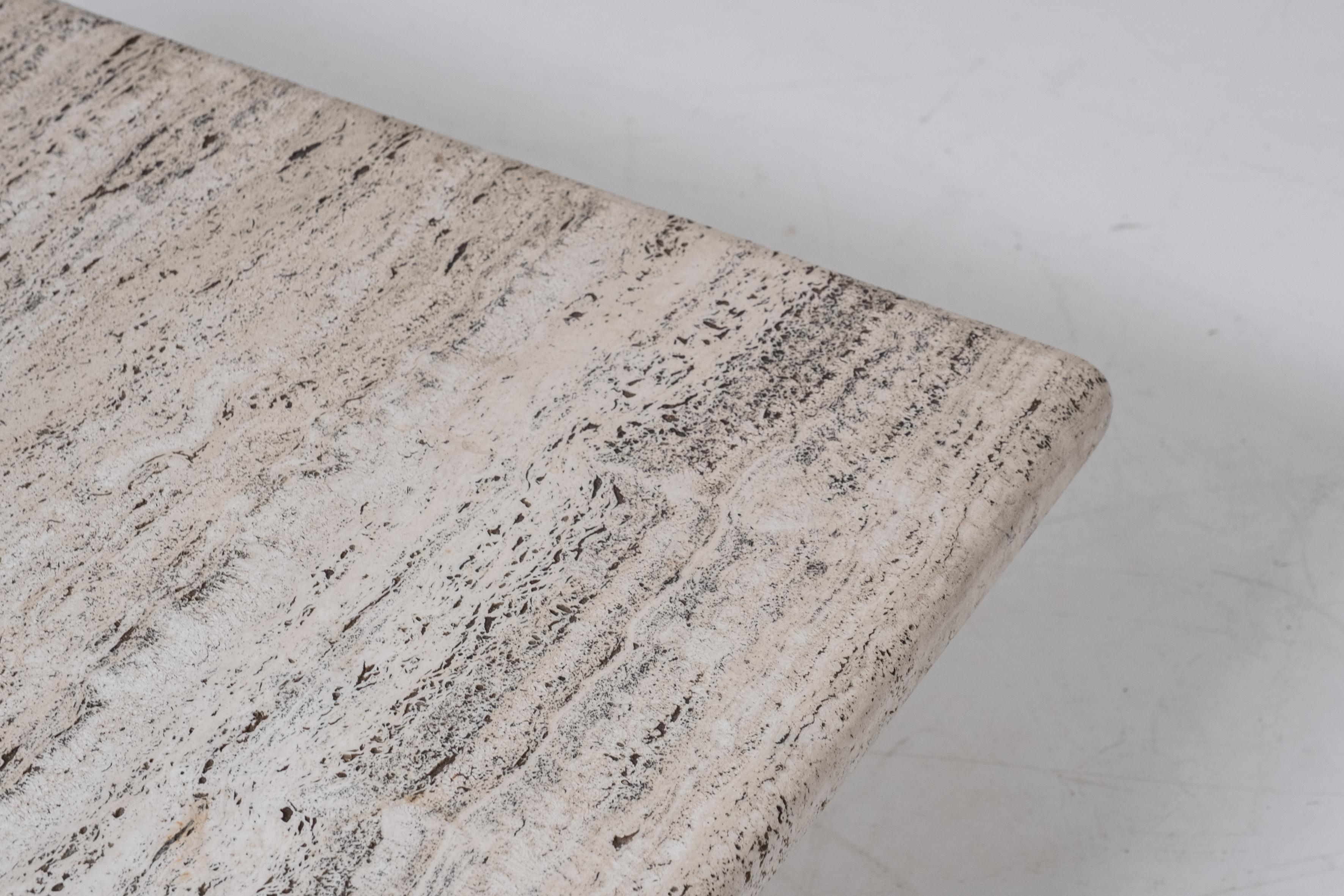 Square coffee table in travertine from the 1970�’s. 1