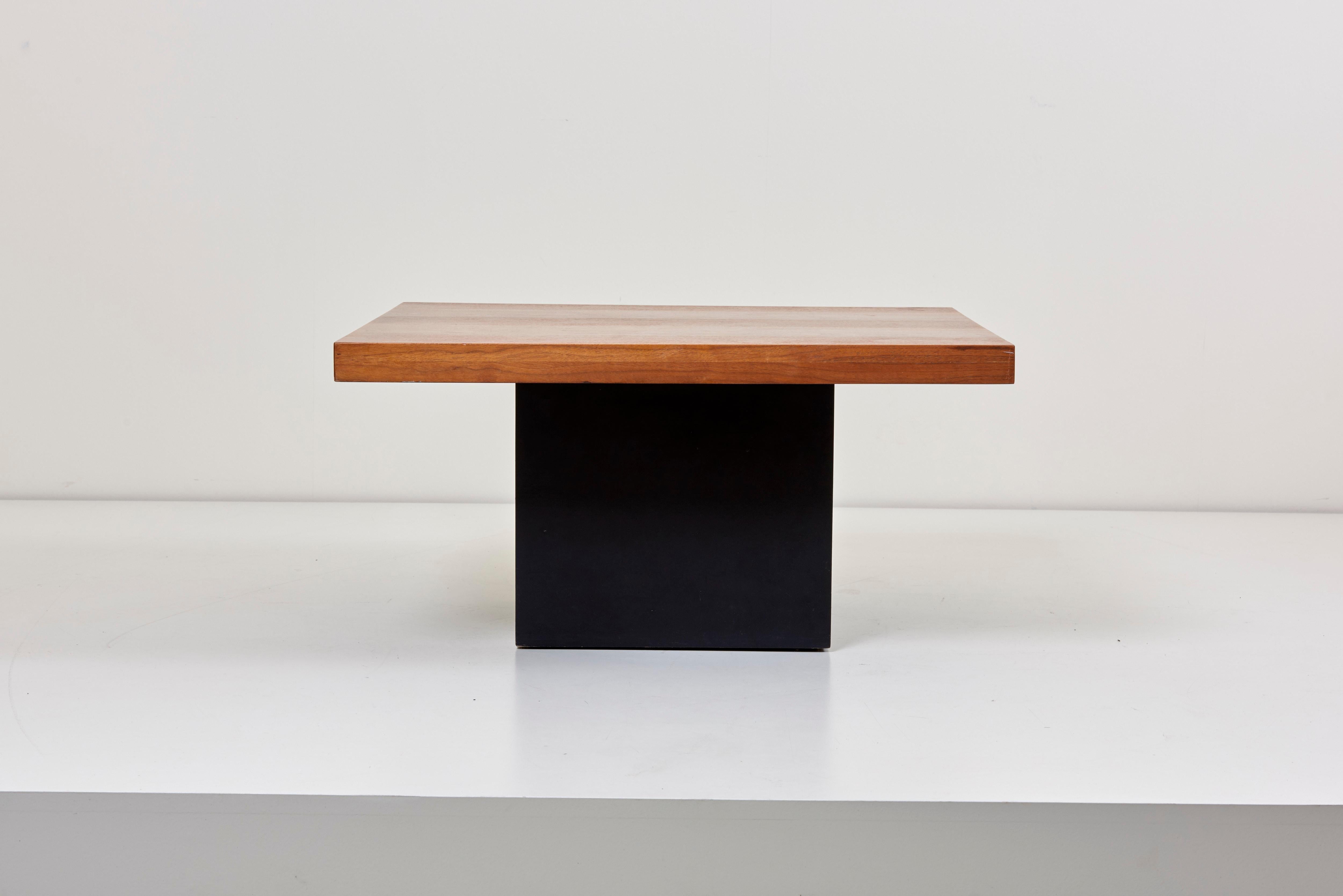 Mid-Century Modern Square Coffee Table in Wood by Milo Baughman