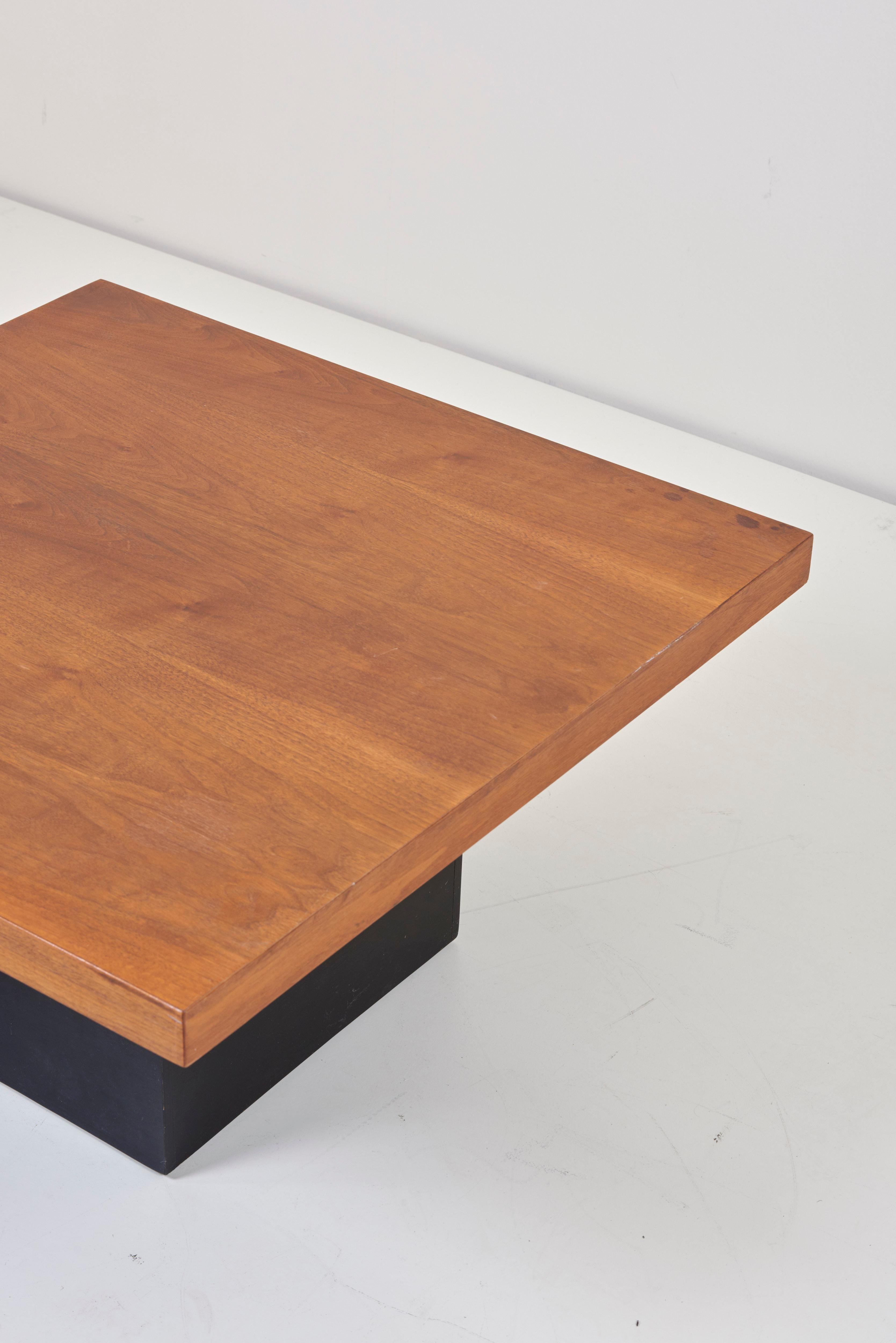 Walnut Square Coffee Table in Wood by Milo Baughman