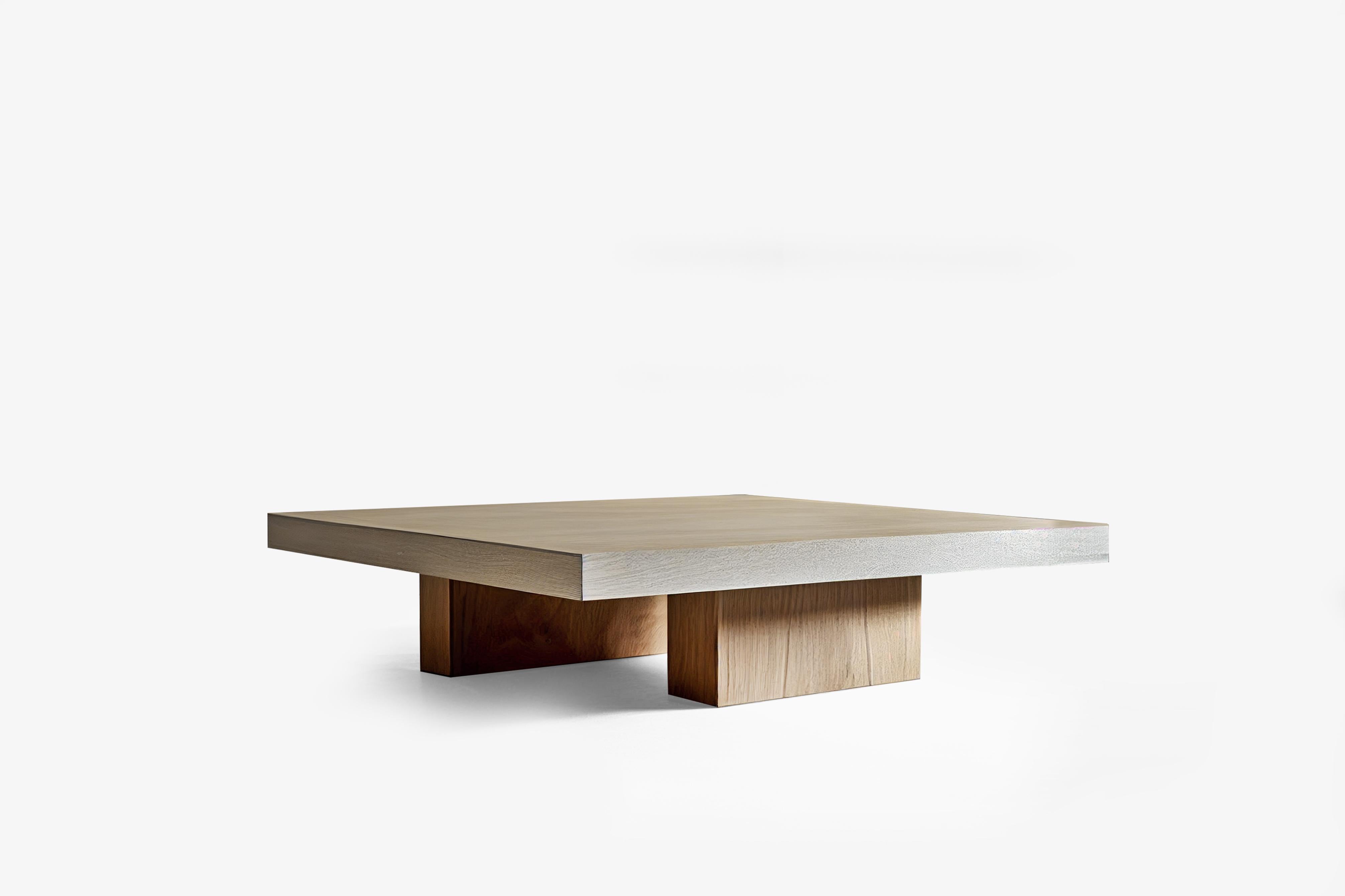 Mexican Square Coffee Table Made of Solid Oak Wood by Nono Furniture For Sale