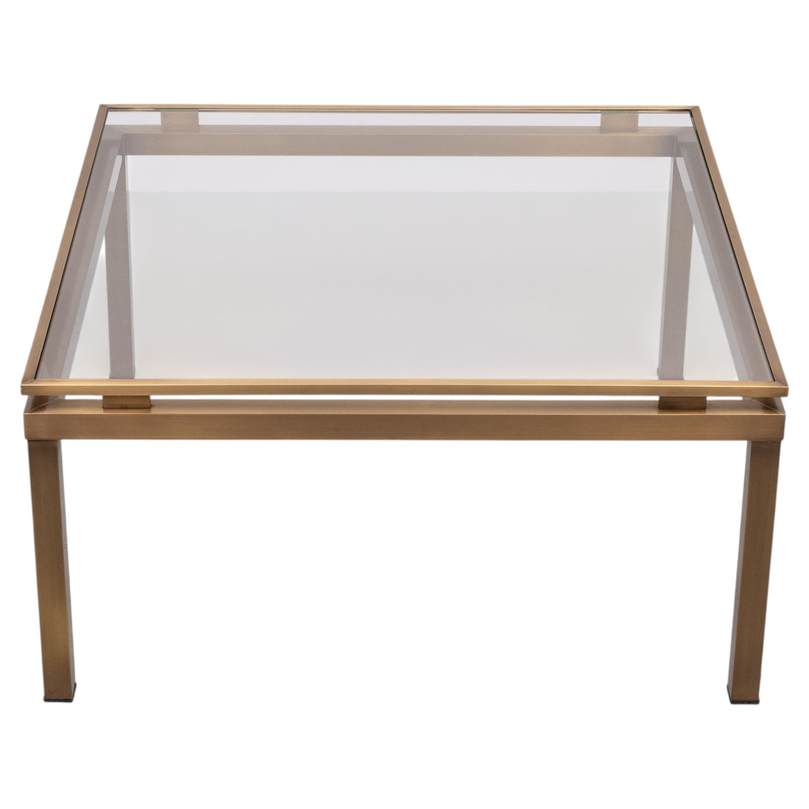 Mesa de centro cuadrada Maison Jansen atrib 1970 Francia