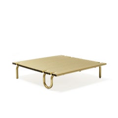 Square coffee table Mogg PIPELINES - Gold-painted