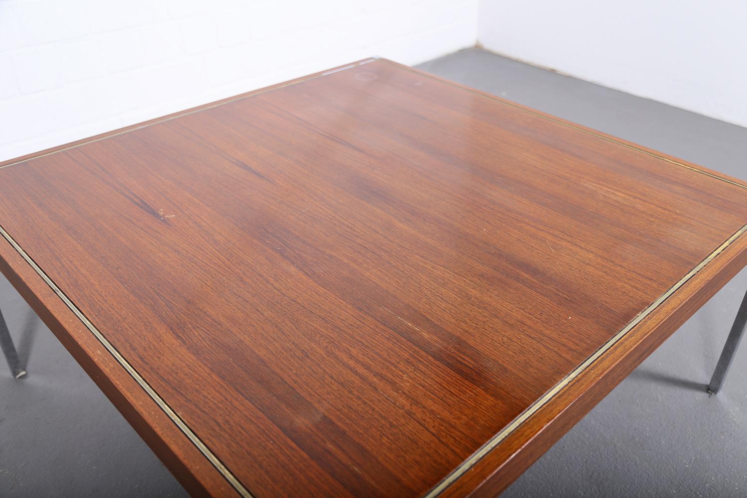 Square Coffee Table Richard Schultz Knoll International Mod 3454 Rosewood Chrome 7