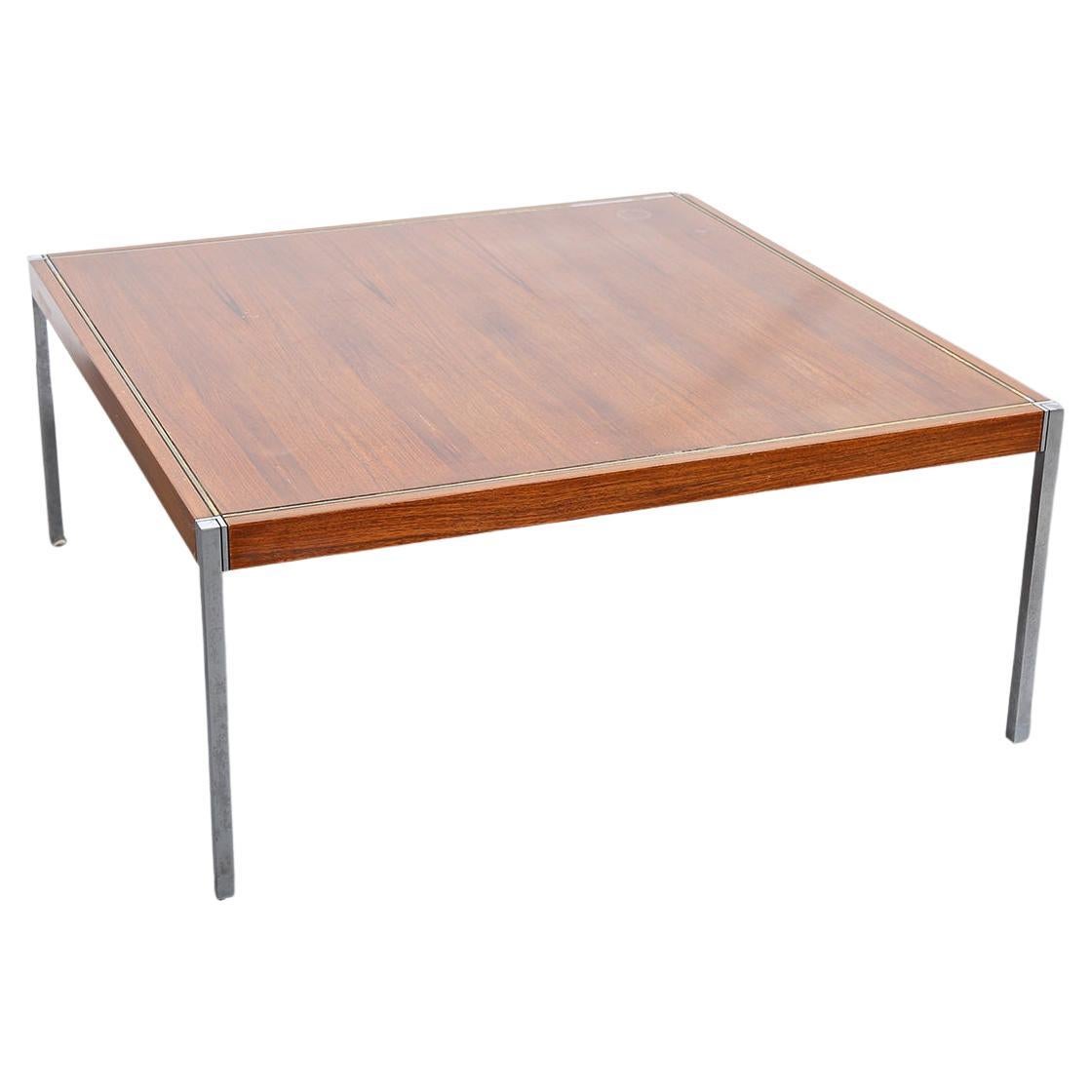 Square Coffee Table Richard Schultz Knoll International Mod 3454 Rosewood Chrome