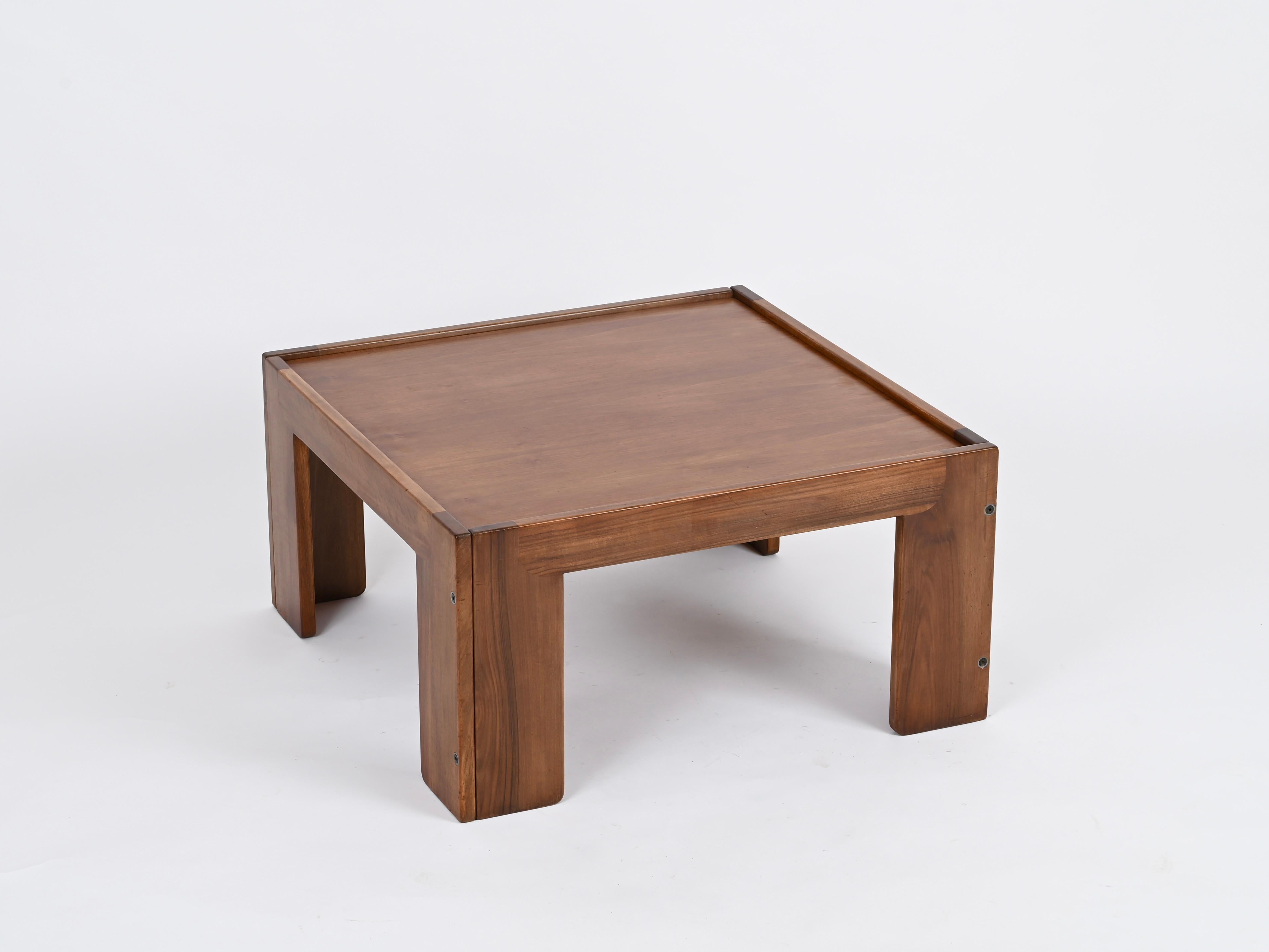 Quadratischer Couchtisch, signiert von Afra und Tobia Scarpa für Cassina, Italien 1960er Jahre im Angebot 2