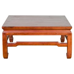 Used Square Coffee Table with Humpback Stretcher and Horse Hoof Legs