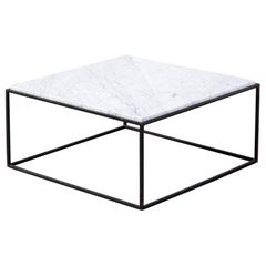 Square Coffee Table with Iron Base and Marble Top by Jorge Zalzupi, circa 1960