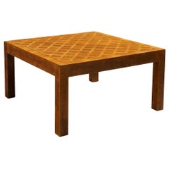 Square Coffee Table with Parquetry in Walnut