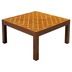 Square Coffee Table with Parquetry in Walnut 