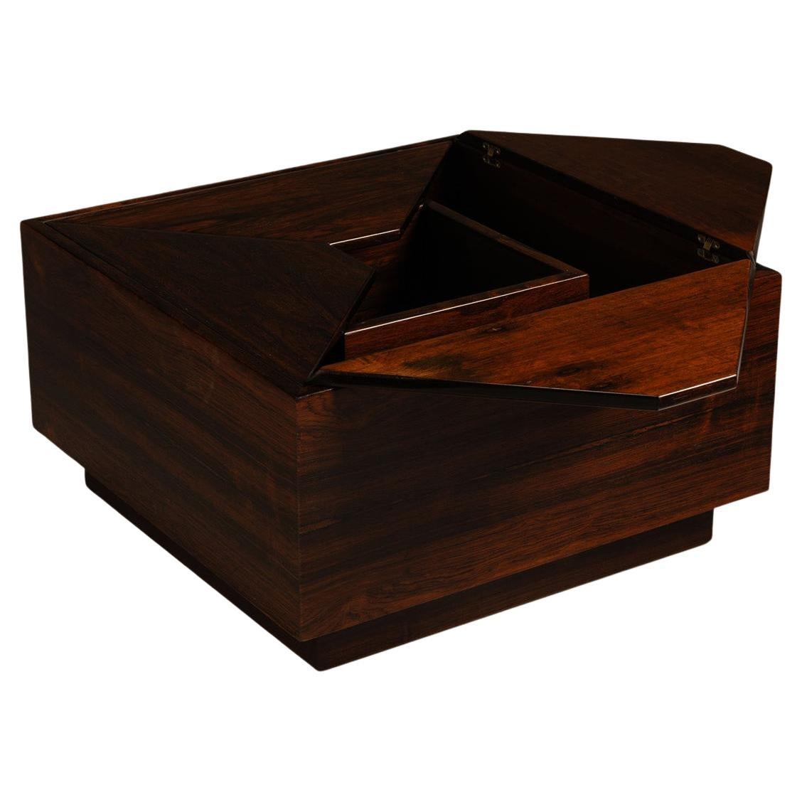 Square Coffee Table with Storage Space, Italy 1960s For Sale