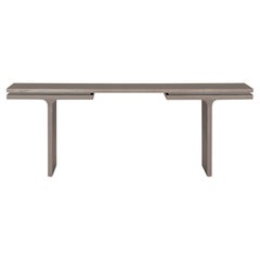 Mesa Consola Personalizable con Acabado Chocolate y Diseño Moderno, Línea Cuadrada
