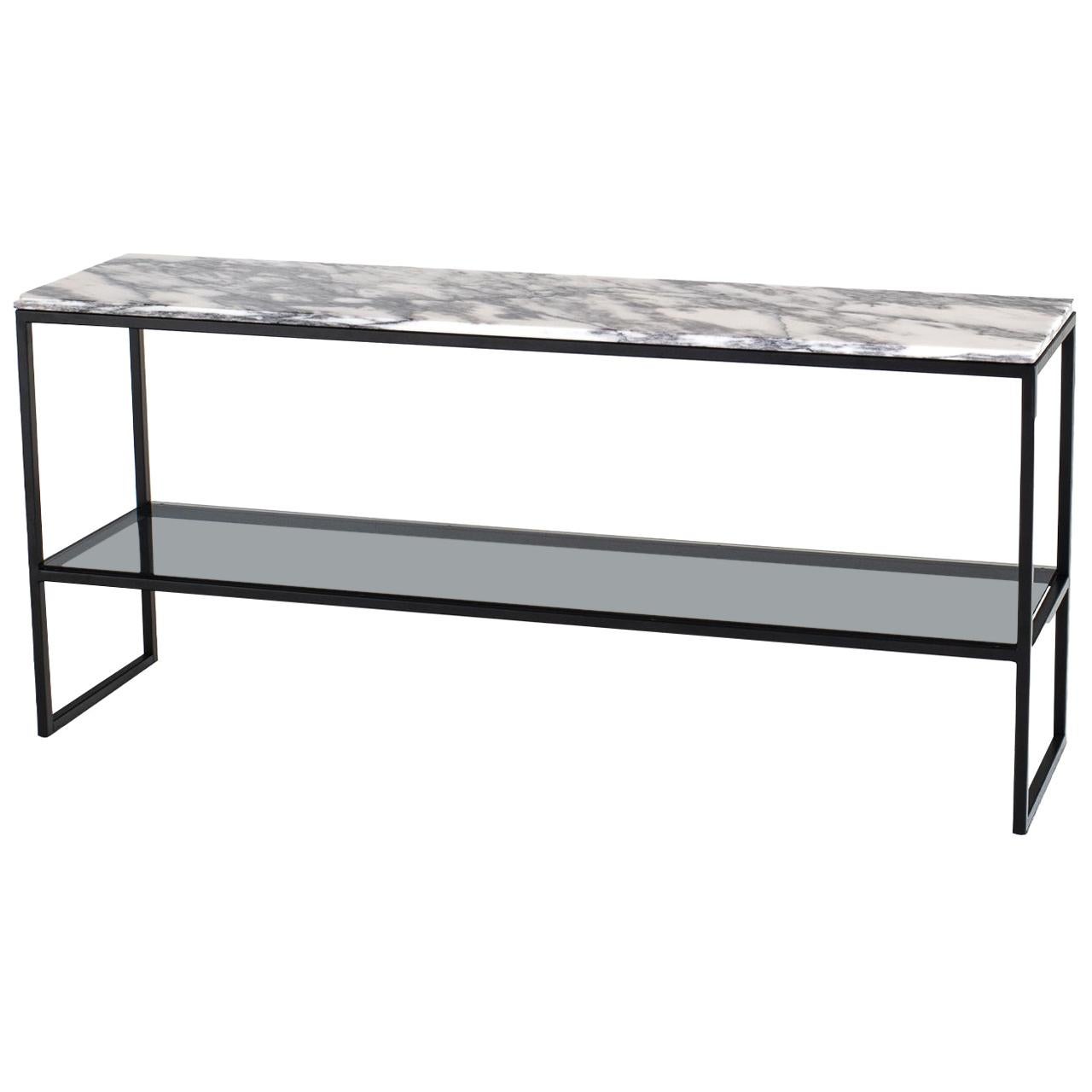 Vintage TwoTiered Console Table in Ebonized Finish at 1stDibs