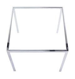 Square Cube Chrome Glass Top Game Small Dinning Dinette Table Bauhaus MINT