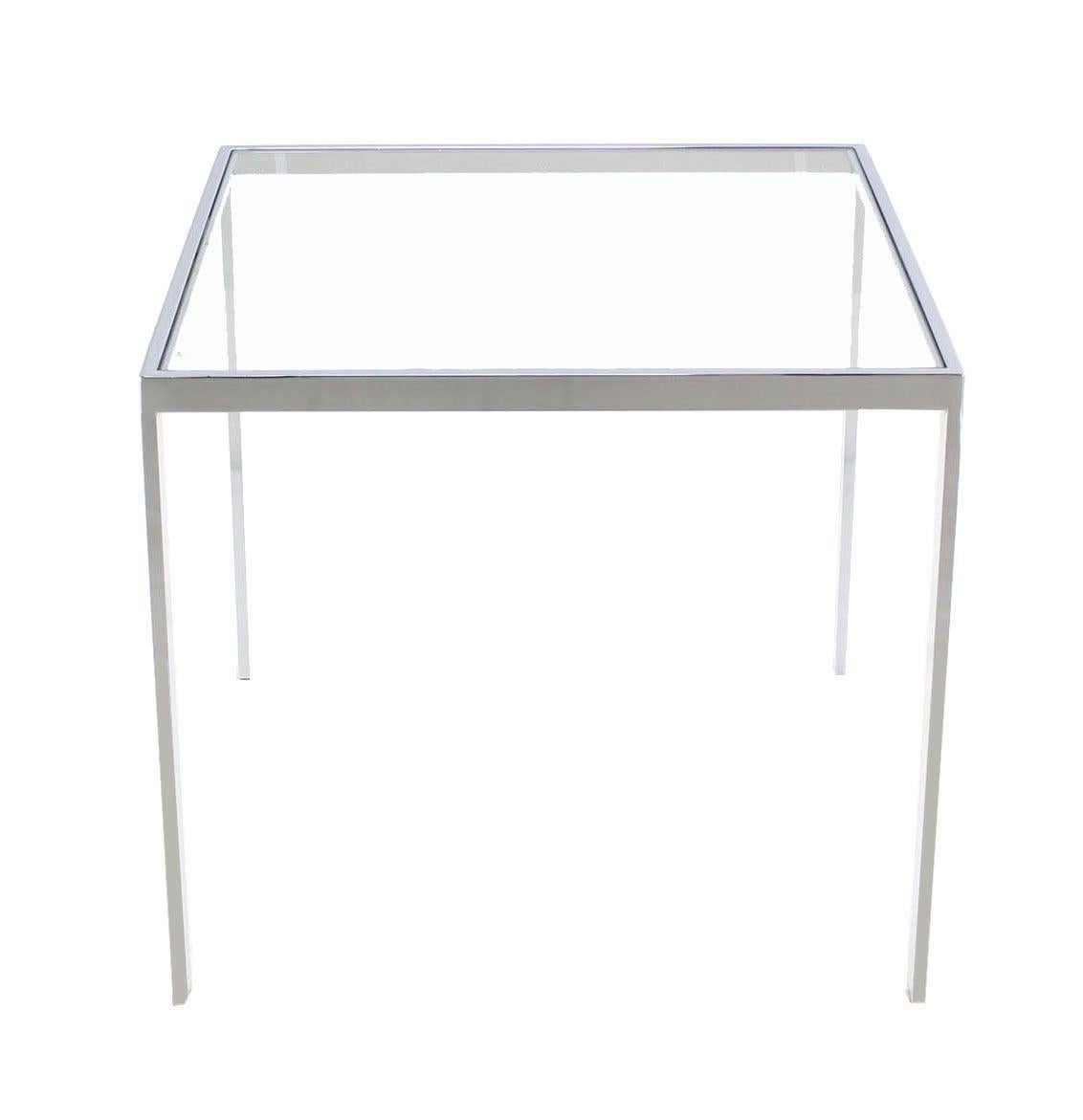 Square Cube Chrome Glass Top Game Small Dinning Dinette Table Bauhaus MINT For Sale 2