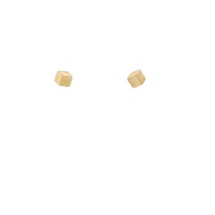 Square Cube Stud Earrings 14k Yellow Gold