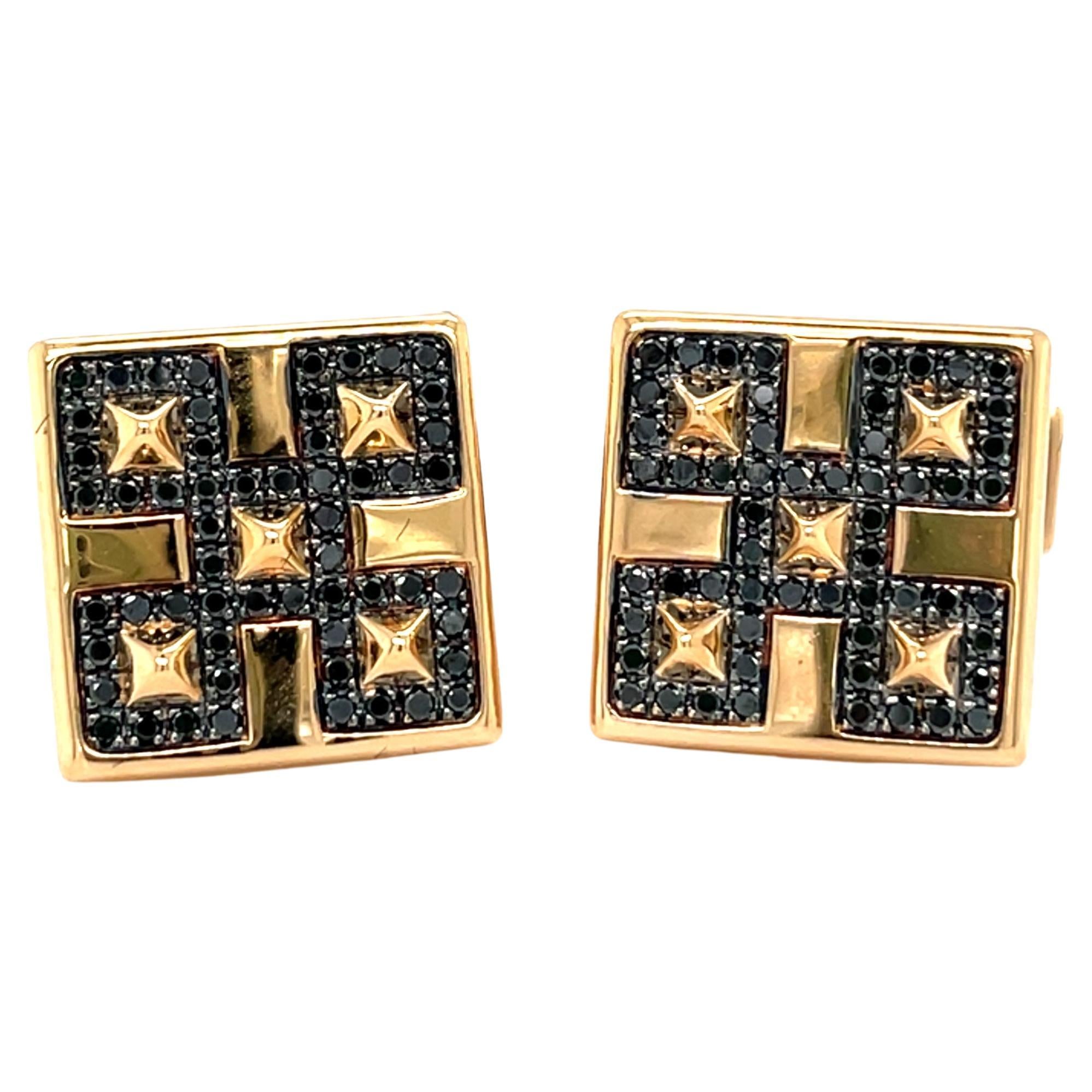Gemelli quadrati con diamanti neri