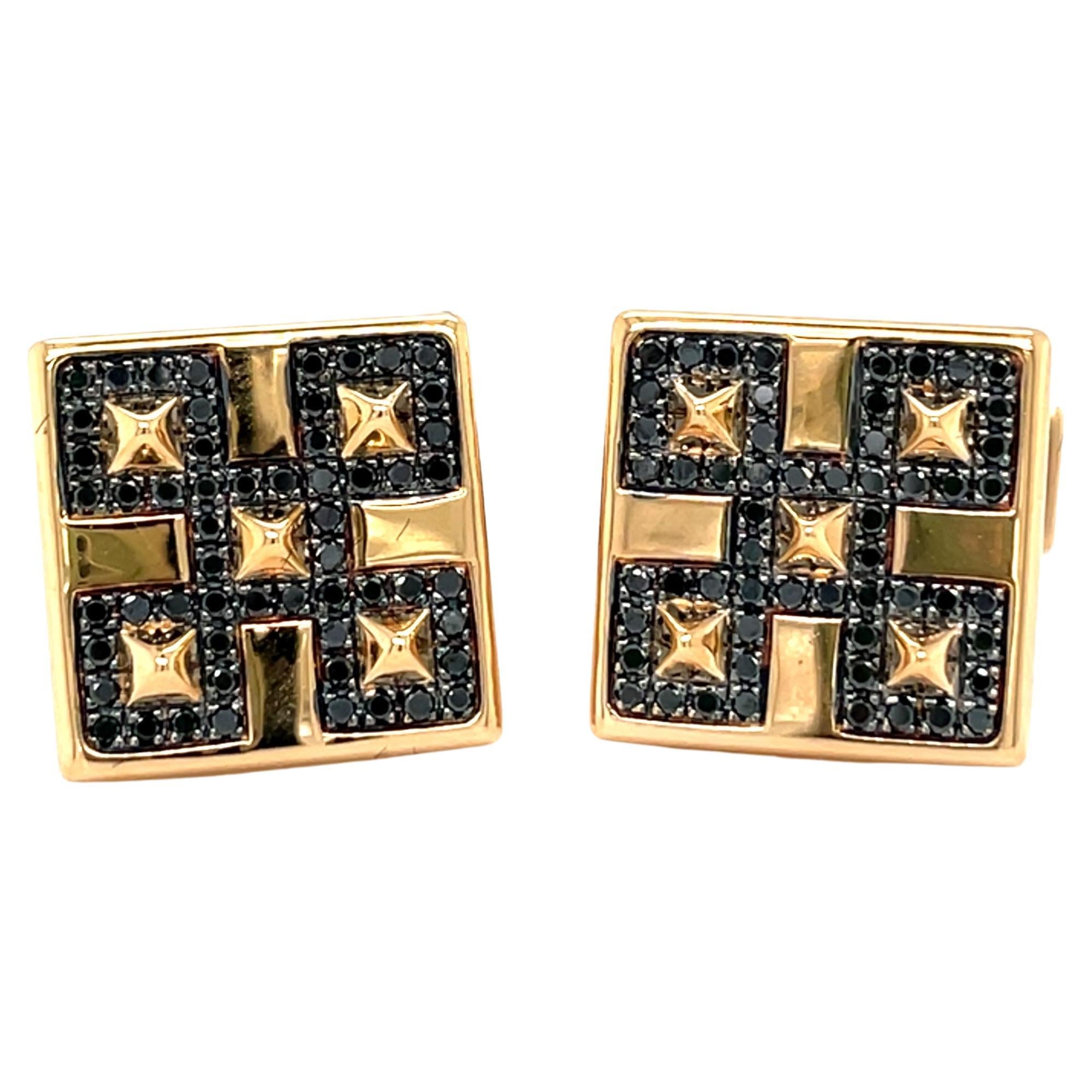 Square cufflinks Black Diamonds For Sale