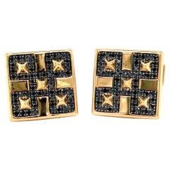 Square cufflinks Black Diamonds