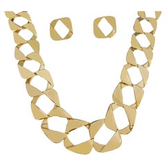 Square Curb Link Chain Set with Earrings