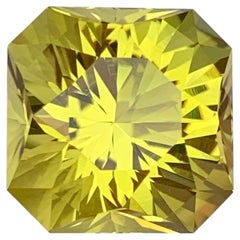 Square Cushion Canary Yellow Brilliant Precision Lemon Quartz Gemstone for Ring