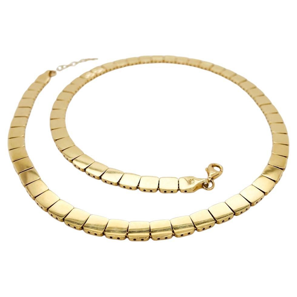 Quadratische Kissenspiegel-Gliederkette 6mm 18 Zoll Halskette, 14K Gelbgold
