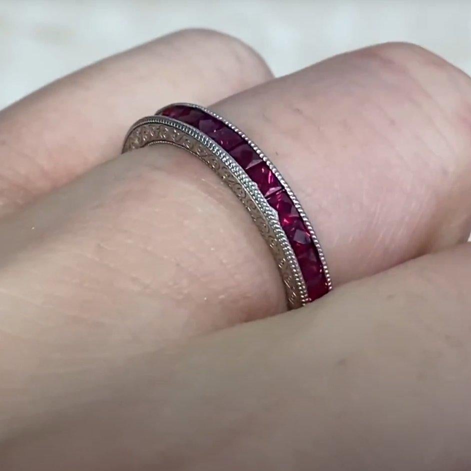 Bracelet en rubis birman taille carrée (environ 2 carats), platine Pour femmes en vente