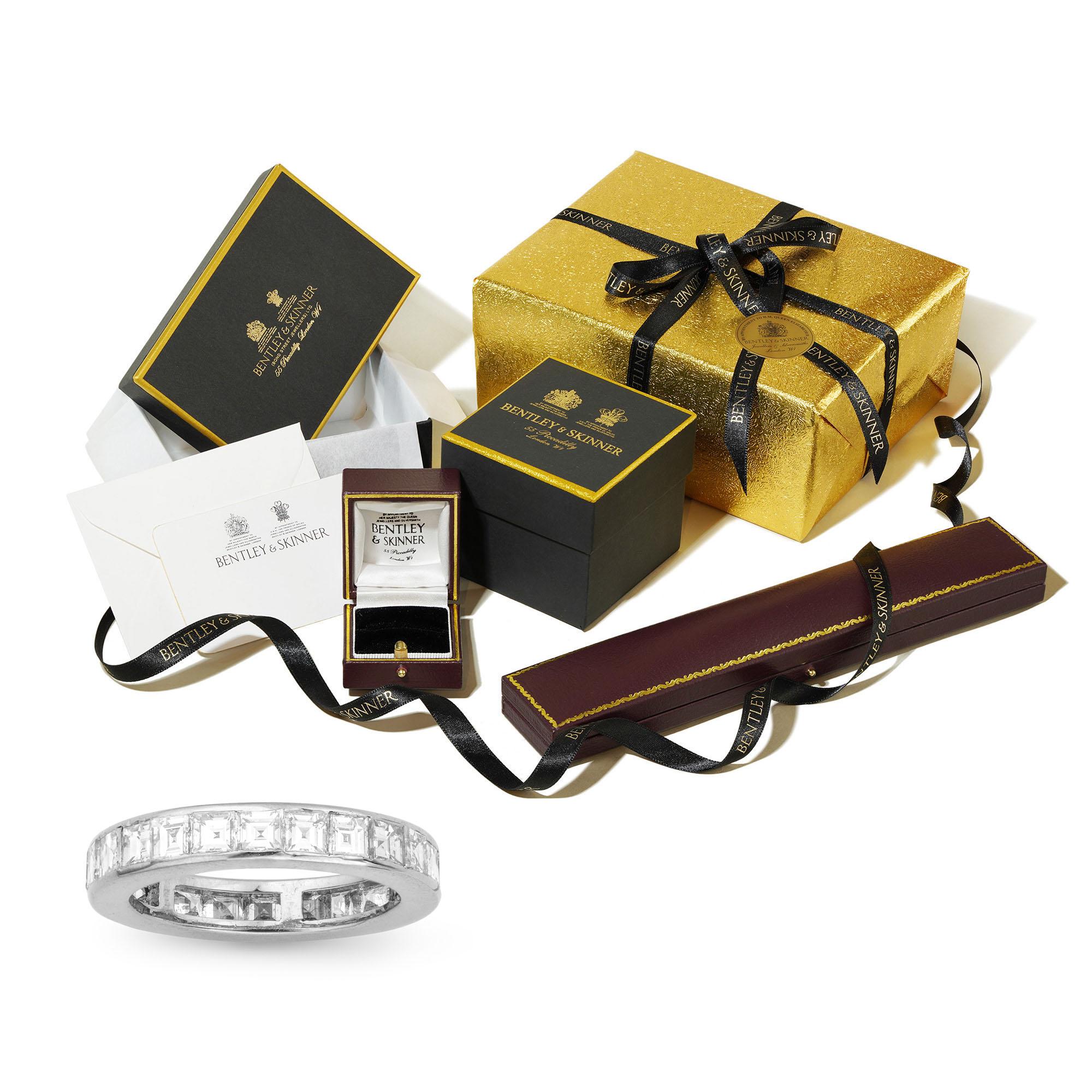 Brilliant Cut Square-Cut Diamond Set Full Eternity Ring For Sale