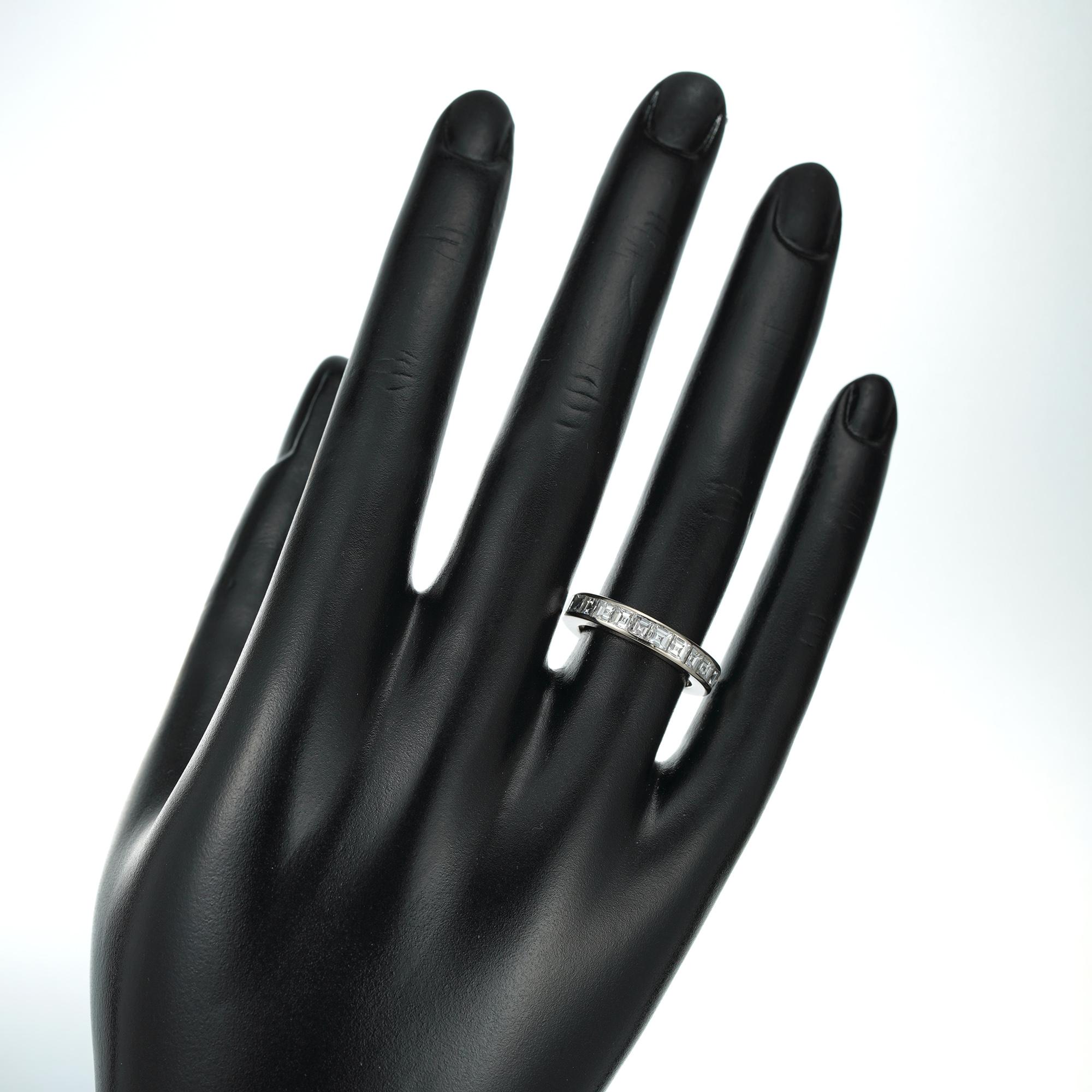 Modern Square-Cut Diamond Set Full Eternity Ring For Sale