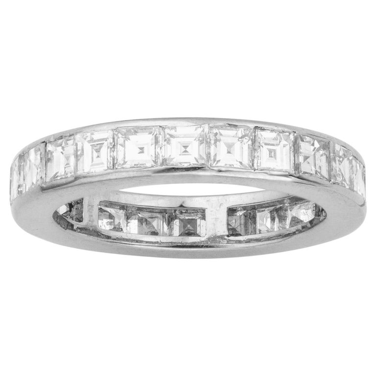 SquareCut Diamond Set Full Eternity Ring For Sale at 1stDibs