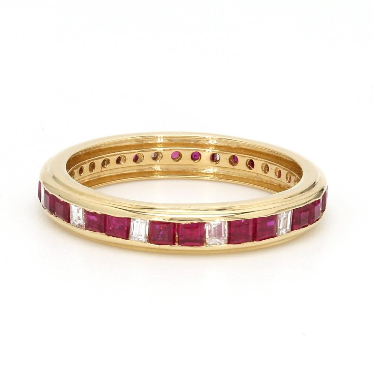 ruby and diamond infinity ring