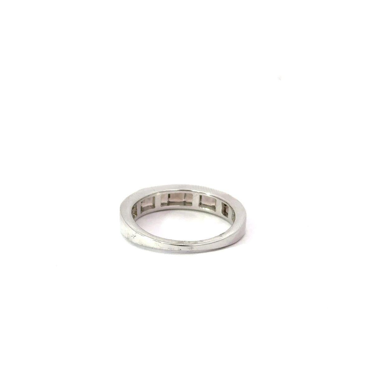 For Sale:  Square Cut Smoky Quartz Birthstone Half Eternity Band for Mom Ring in 925 Silver 7