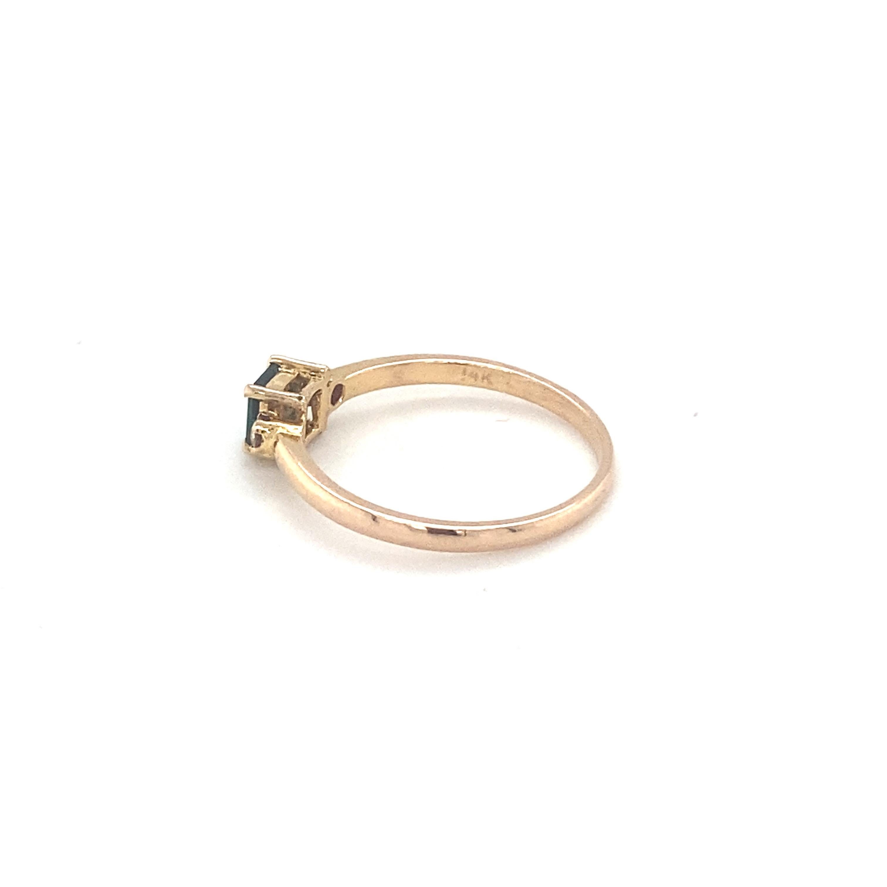 Square Cut Tourmaline Diamond Yellow Gold Ring For Sale 6