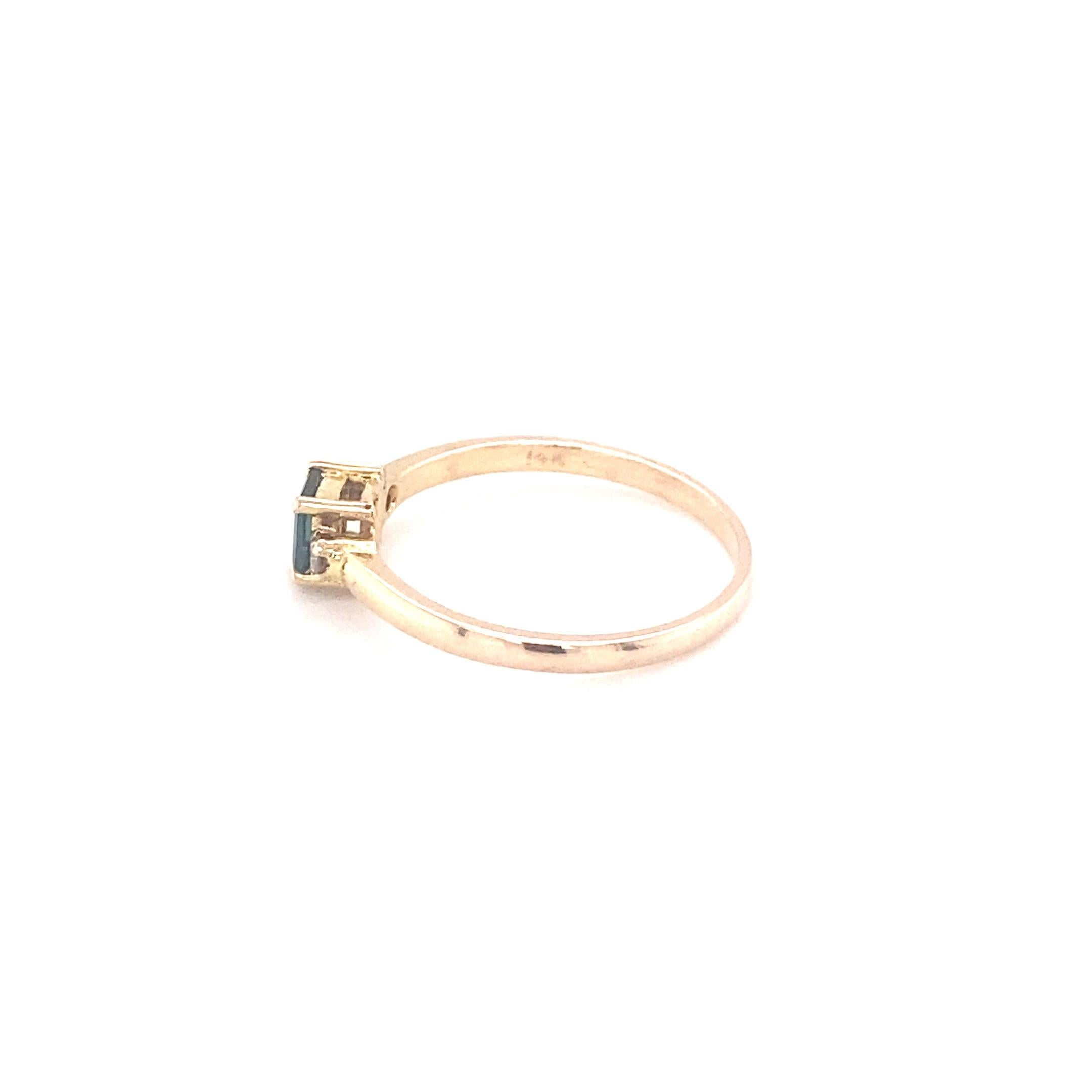 Square Cut Tourmaline Diamond Yellow Gold Ring For Sale 12