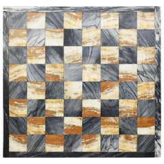 Vintage Square Cutting Board, Checker or Chess Game Board in Black and Pink Marble