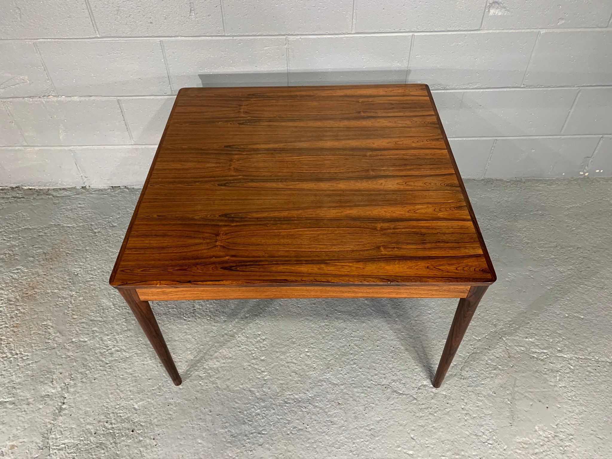Square Danish Modern Midcentury Rosewood Coffee Table by Uldum Møbelfabrik For Sale 5
