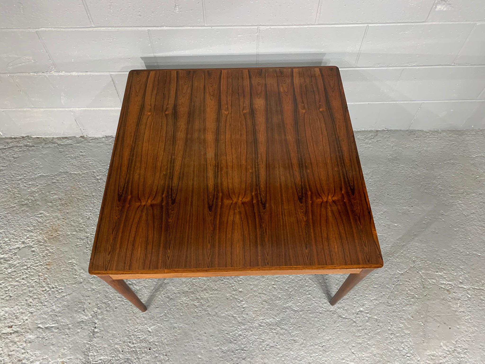 Mid-Century Modern Square Danish Modern Midcentury Rosewood Coffee Table by Uldum Møbelfabrik For Sale