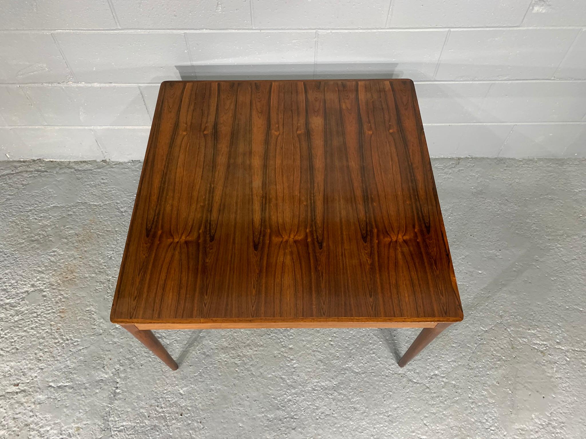 Square Danish Modern Midcentury Rosewood Coffee Table by Uldum Møbelfabrik In Good Condition For Sale In Belmont, MA
