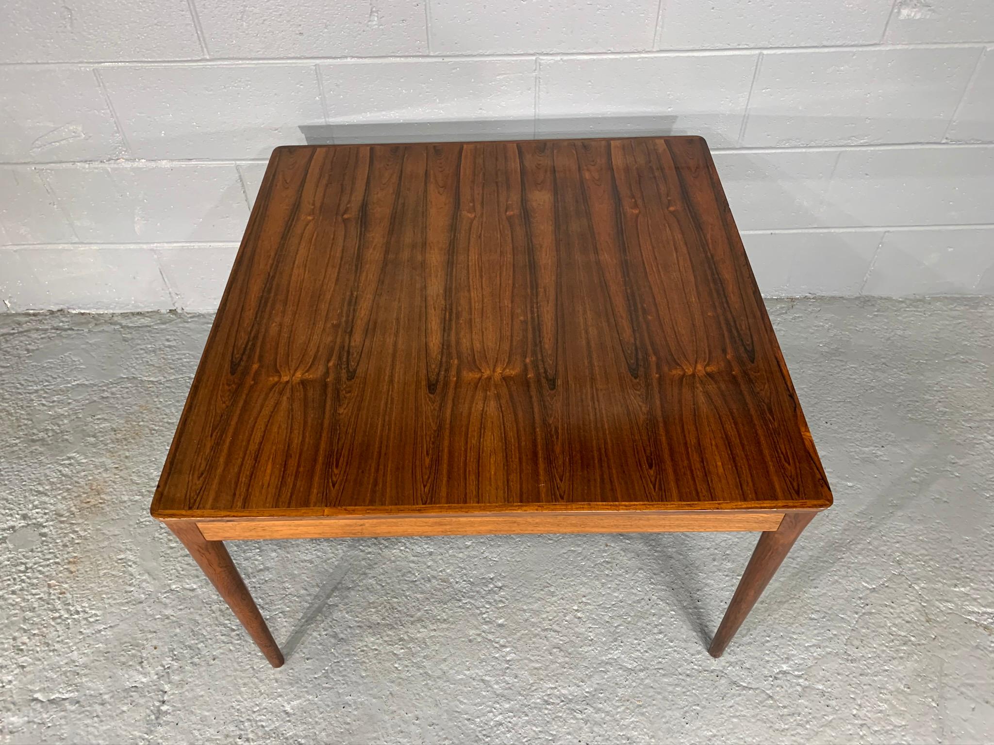 Mid-20th Century Square Danish Modern Midcentury Rosewood Coffee Table by Uldum Møbelfabrik For Sale