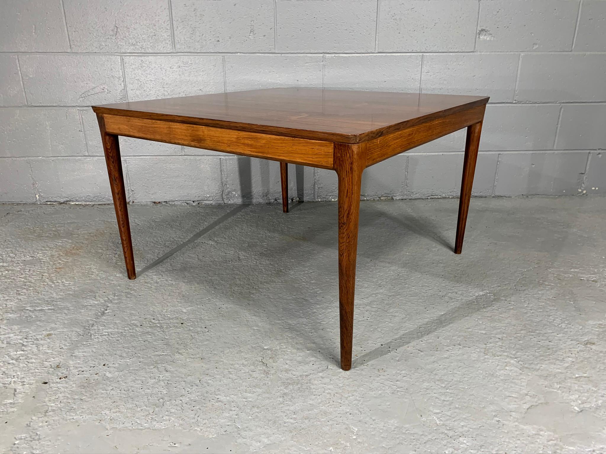 Square Danish Modern Midcentury Rosewood Coffee Table by Uldum Møbelfabrik For Sale 1