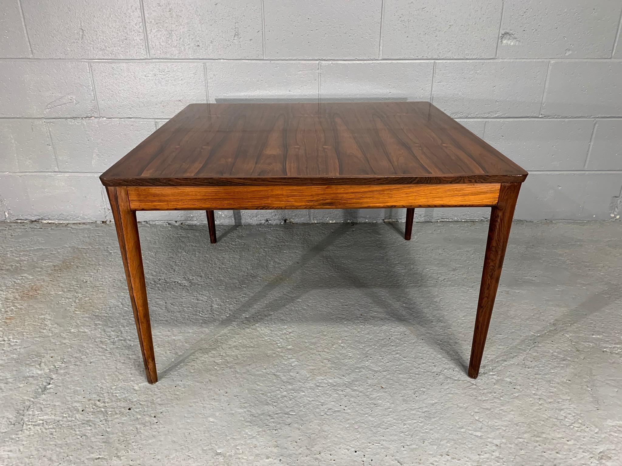 Square Danish Modern Midcentury Rosewood Coffee Table by Uldum Møbelfabrik For Sale 3