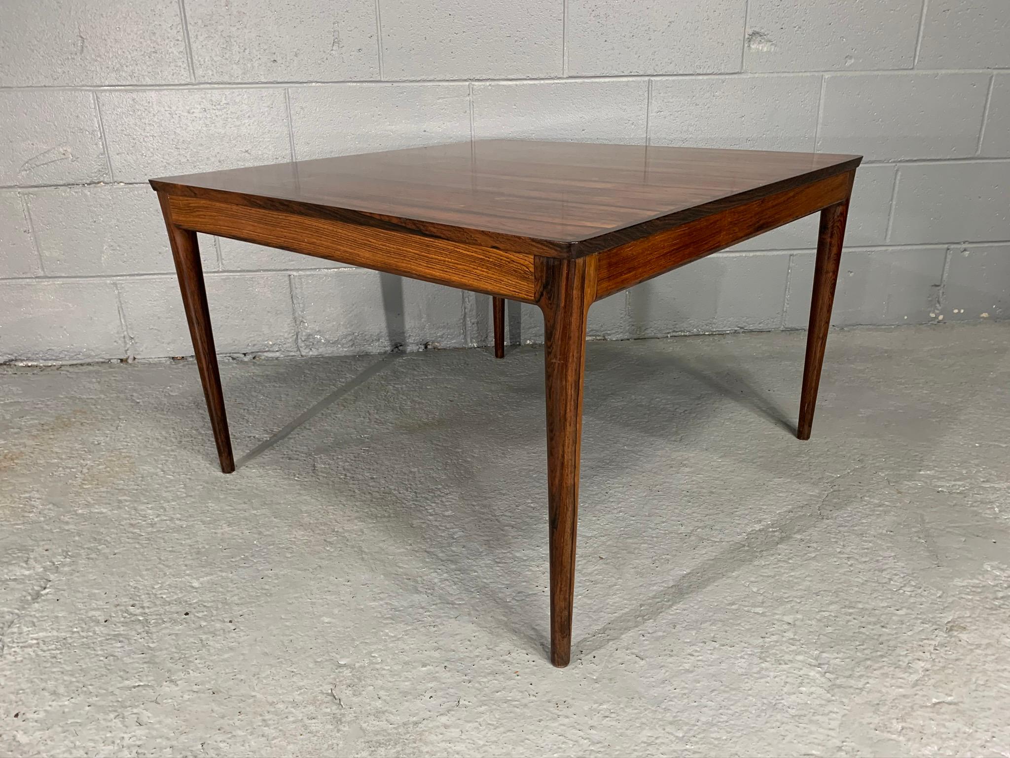 Square Danish Modern Midcentury Rosewood Coffee Table by Uldum Møbelfabrik For Sale 4