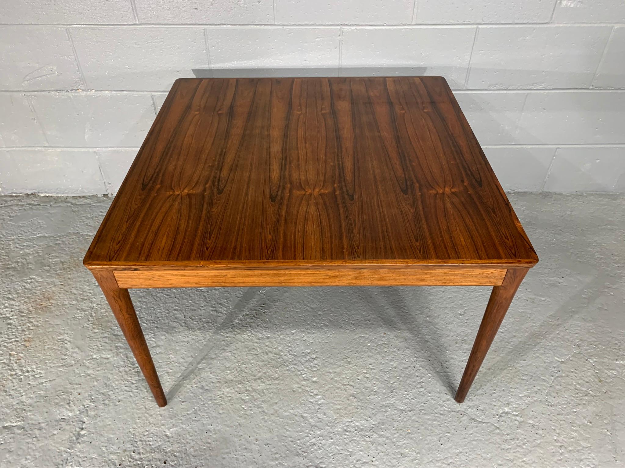Mid-Century Modern Square Danish Modern Mid-Century Rosewood Coffee Table For Sale