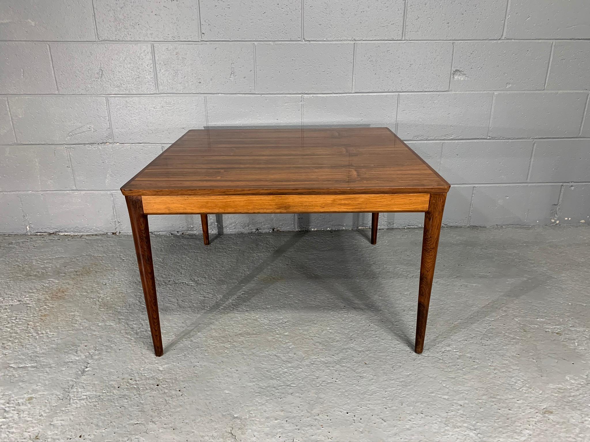 Square Danish Modern Mid-Century Rosewood Coffee Table For Sale 1