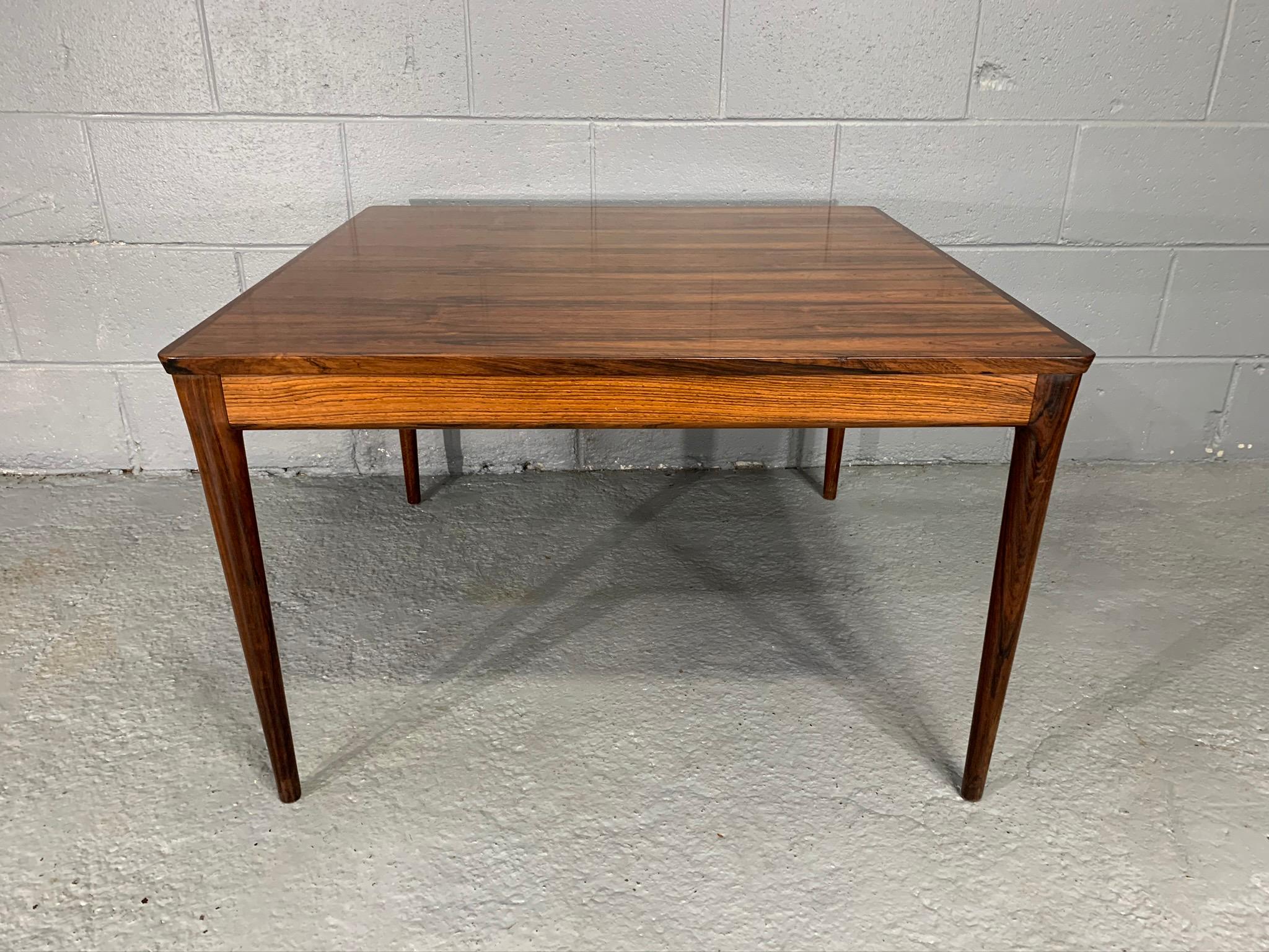Square Danish Modern Mid-Century Rosewood Coffee Table For Sale 3