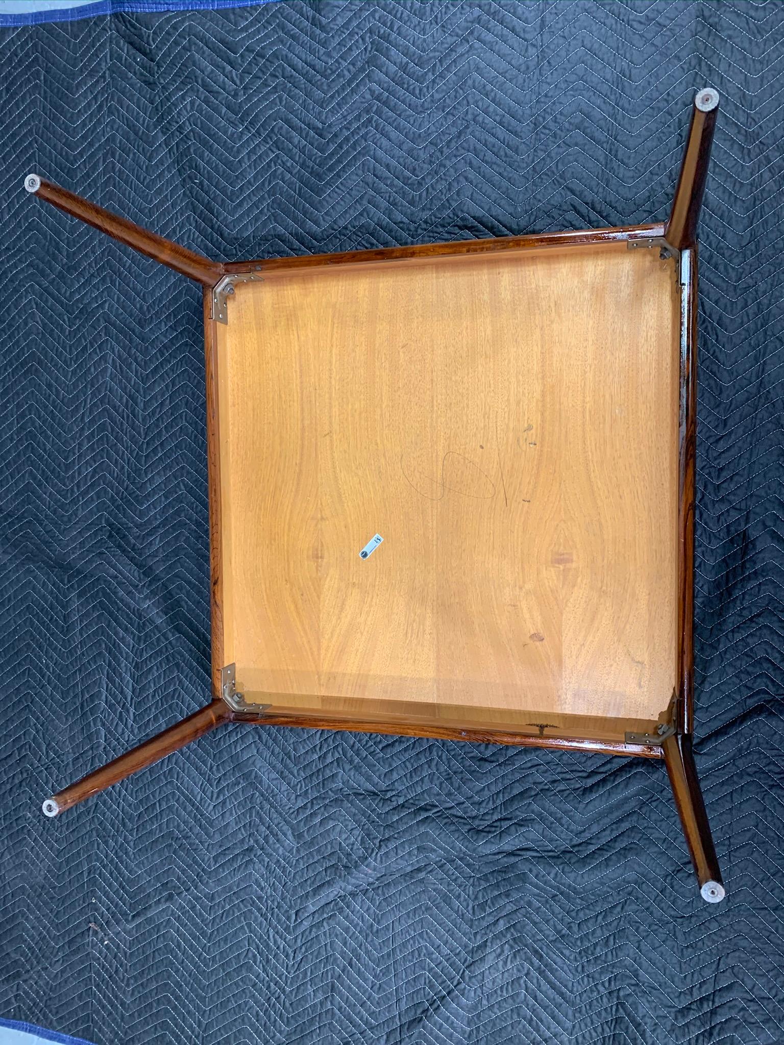 Square Danish Modern Mid-Century Rosewood Coffee Table For Sale 4