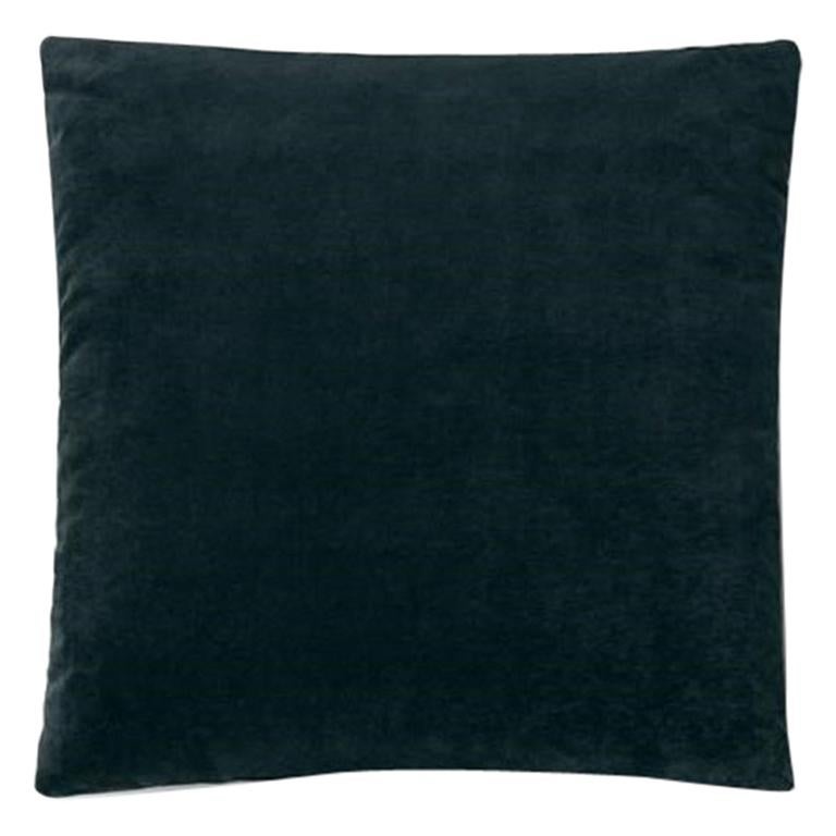 Square Decorative 23.63" Cushion in Petroleum Velvet Molteni&C - made in Italy