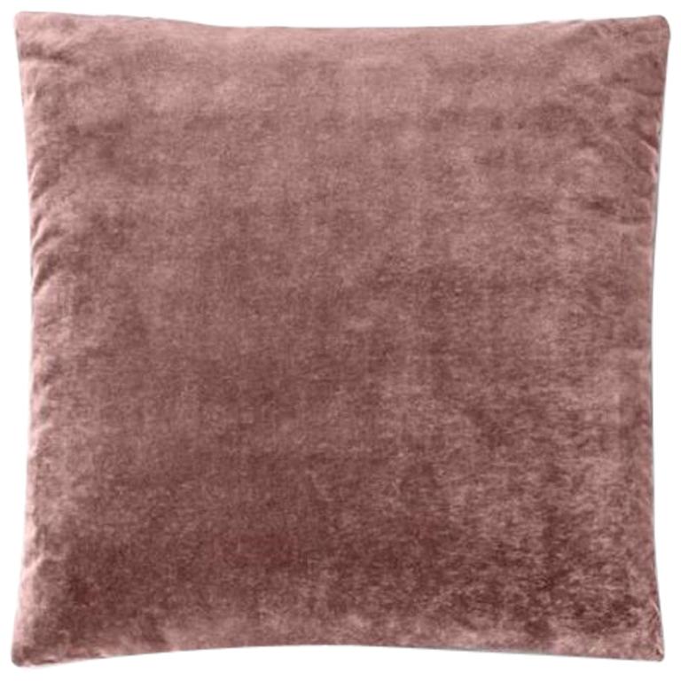 Square Decorative 23.63" Cushion in Pink Velvet Molteni&C - made in Italy