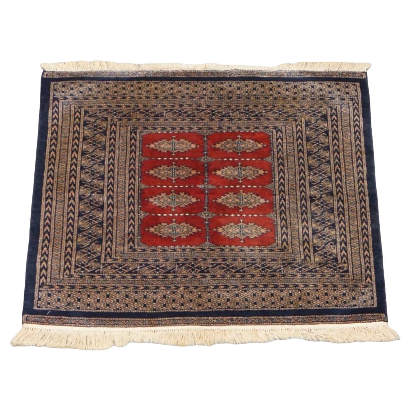 Square Decorative Rug in Predominantly Red and Blue – 105x98 cm